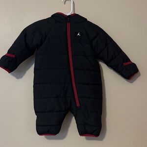 Jordan Infant Black and Red Footed One Piece